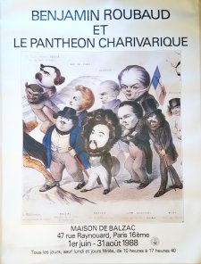 Affiche de l'exposition Benjmin Roubaud et le Panthéon charivarique - à la Maison de Balzac en 1988