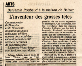 Article de presse sur Benjamin Roubaud, publié dans le journal Le Monde du 27 août 1988 - L'inventeur des grosses têtes (extrait)