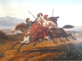 L'enlèvement de la cantinière (1843) - Huile sur toile de Benjamin Roubaud