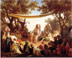 tableau Une fête mauresque aux environs d'Alger par Benjamin Roubaud - 1845