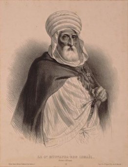 Portrait lithographie du général Mustapha ben Ismaïl dans l'album Souvenirs d'Afrique de Benjamin Roubaud