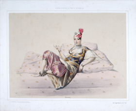 Aquarelle par Benjamin Roubaud - Planche 6 de l'Album d'Afrique (Mauresque)