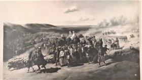 Le retour de S.A.R. Mgr le Duc d'Aumale dans la plaine de la Mitidja, après la prise de la Smalah d'Abd el-Kader - Photo du tableaux de Benjamin Roubaud
